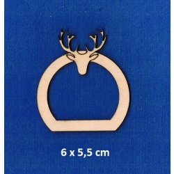 SKLEJKA #3mm Serwetnik 6x5,5cm uchwyt na serwetkę, uchwyt na gałązkę, dekoracja stołu / POROŻE JELEŃ , JELONEK  / 1515 / obręcz na serwetkę